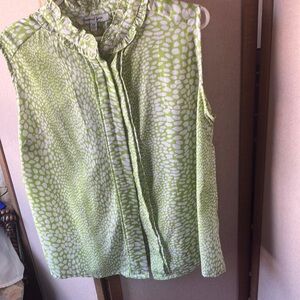 Jennifer and grace Lime Green Sleeveless Blouse 2x